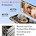 for Samsung Galaxy S24 Ultra Case: with 2Pcs Screen Protector, 360° Rotation Ring Holder Magnetic Kickstand Plating Gold Edge Soft TPU Shockproof Protective Cover for S24 Ultra, Black