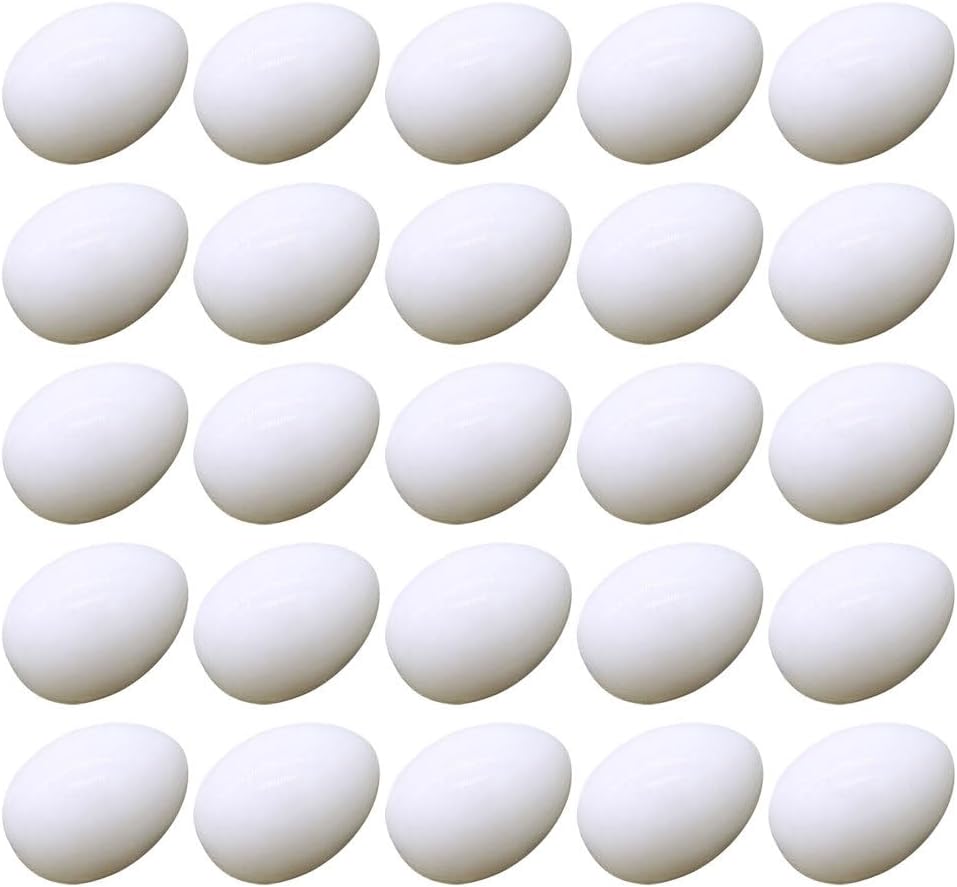 Hemobllo 30Pcs Induced Fake Eggs Water Injection Simulation Pigeon Eggs for Hatching Training and Bird Nesting Toys Compact 1.61In Durable Plastic Imitation