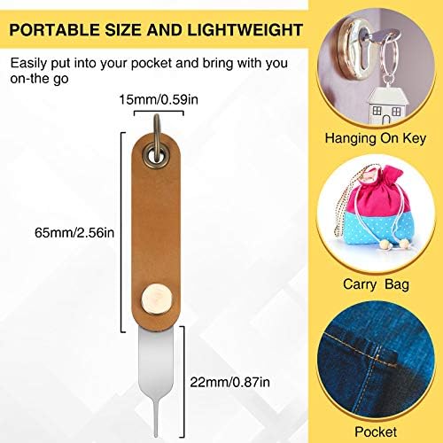 Weewooday 20 Pieces SIM Card Removal Tools Universal SIM Card Tray Eject Pin SIM Ejector Tool with 1 Detachable Keychain Charm for Smart Phones and Tablets