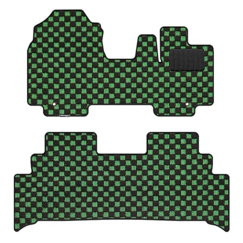 Hotfield スズキ 互換品 新型 スペーシア スペーシアギア MK94S MK54S フロアマット+ステップマット リアステップ一体形状 チェックグリーン