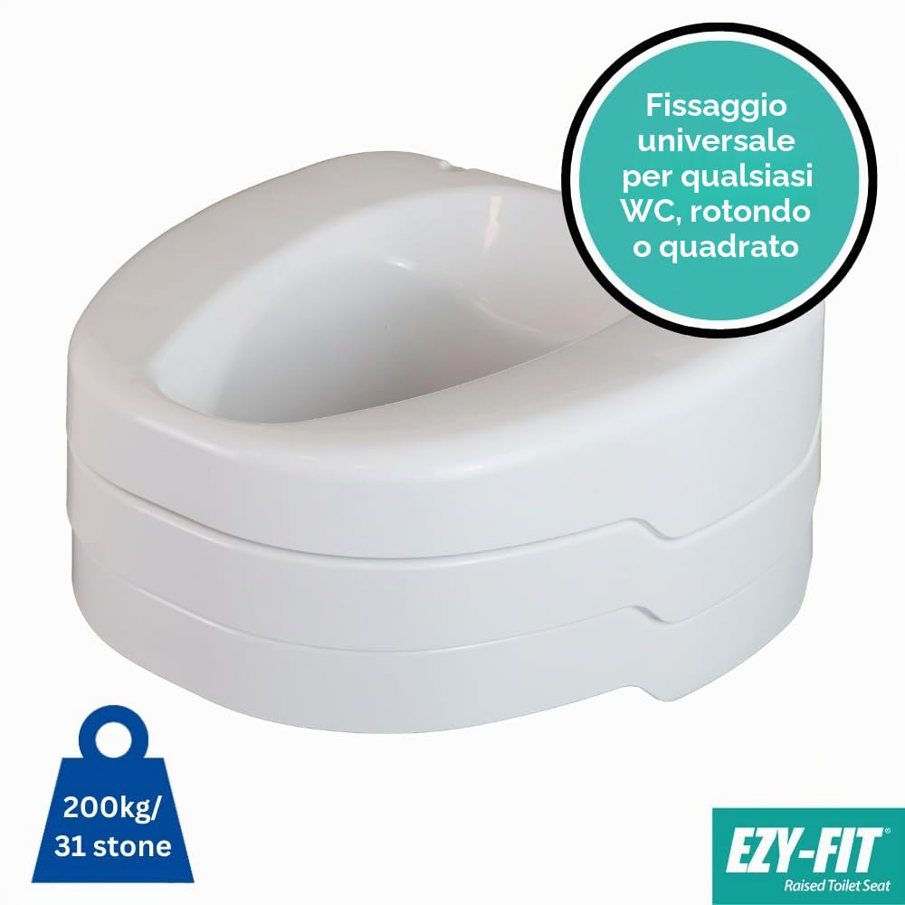 Helping Hand Company EZY-FIT - Rialzo per WC da 15,2 cm, senza coperchio, sicuro aiuto per il bagno per anziani e disabili, misura universale per WC rotondi e quadrati, stabile e portatile, altezza