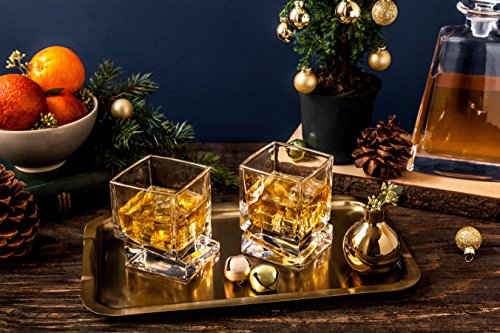 Joyjolt JG10226 Carre Square Scotch Glasses, Old Fashioned Whiskey Glasses 10-Ounce thumb #2