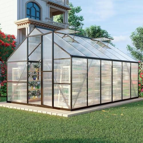 CQZY 8x12 FT Greenhouse with Roof Vent