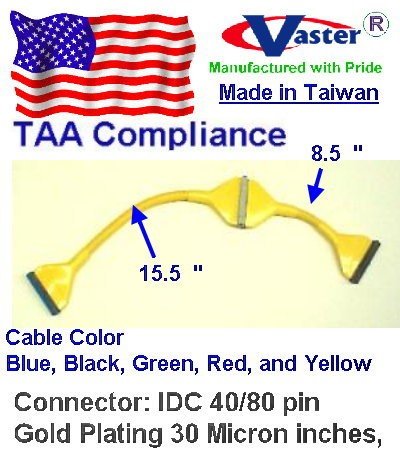 3 cables de datos IDE/EIDE/ATA, 24 pulgadas, negro, pack 3