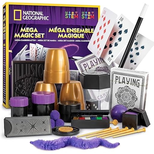 NATIONAL GEOGRAPHIC Mega Set de Magia para Niños – 65 Trucos de Magia para Realizar con Instrucciones en Video Paso a Paso de un Mago Profesional | Ya disponible en tu tienda friki favorita! En mundofriki.es!