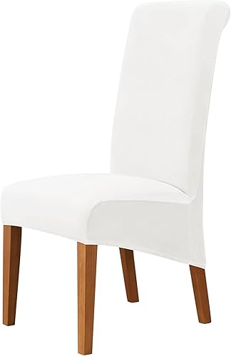 Juego de 6 fundas de terciopelo para sillas con respaldo alto, fundas elásticas para silla, lavables, extraíbles y lavables, fundas de asiento para