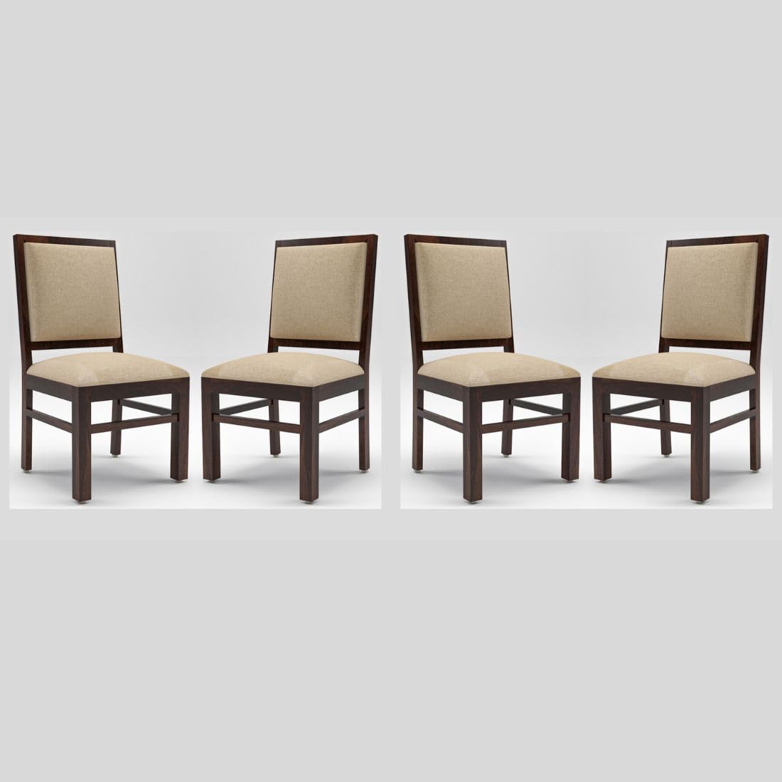 KENDALWOOD™ Furniture Solid Sheesham Wood Dining Chair | Study Chair | Multipurpose Chair Dining Chairs | Dining Table Set of 4 | Chair for Living Room | Walnut Finish with Cream Cushions