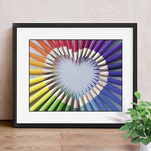 DYH&PW Diamond Painting Heart Paint with Diamond Full Square Drill Diamond Mosaic Pencil Embroidery Cartoon Decor Home,Full Square 65X50cm