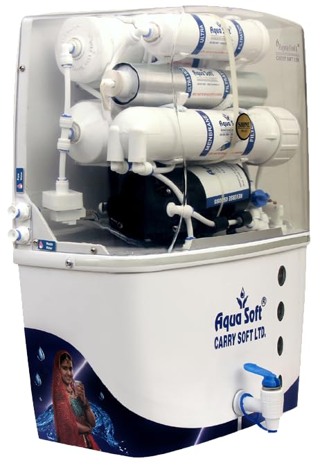 Image of AquasoftRO Aquasoft RO SHINE, Water Purify RO, UV, Alkaline, Active Carbon Mineral TDS Adjuster, 7 STAGE WATER PURIFIER, Table top /Wall Mountable 12 liter