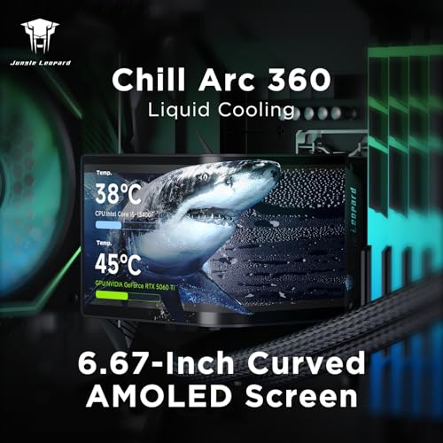 Image of 360mm AIO CPU Cooler with 6.67 inch 2K AMOLED Rotatable Screen | 320W TDP Liquid Cooling | ARGB Fans | Intel LGA1851 /1700 /115X & AMD AM5 /AM4 Compatible | Black