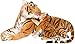 BRUBAKER Peluche Tigre 100 cm avec Bébé Tigre - Couché Mère Enfant Peluche - Marron