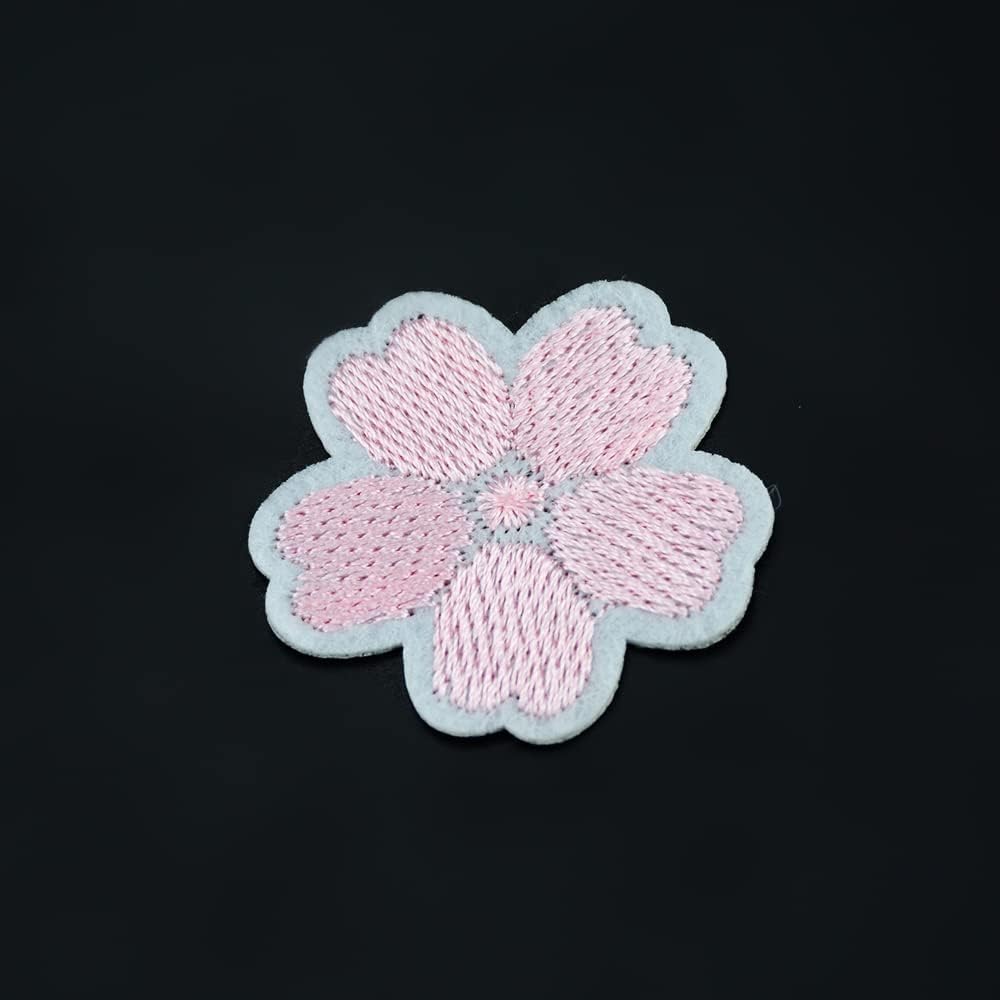 Amazon.co.jp: 10個 カワイイ ピンク桜の花の刺繍 アップリケ 手作り