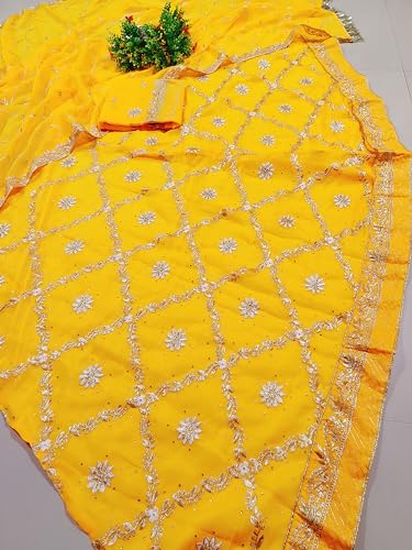 Image of Heavy Embroidery Work Semi Stitched Shimmer Silk Rajputi Poshak For Women Rajasthani Lehenga Choli