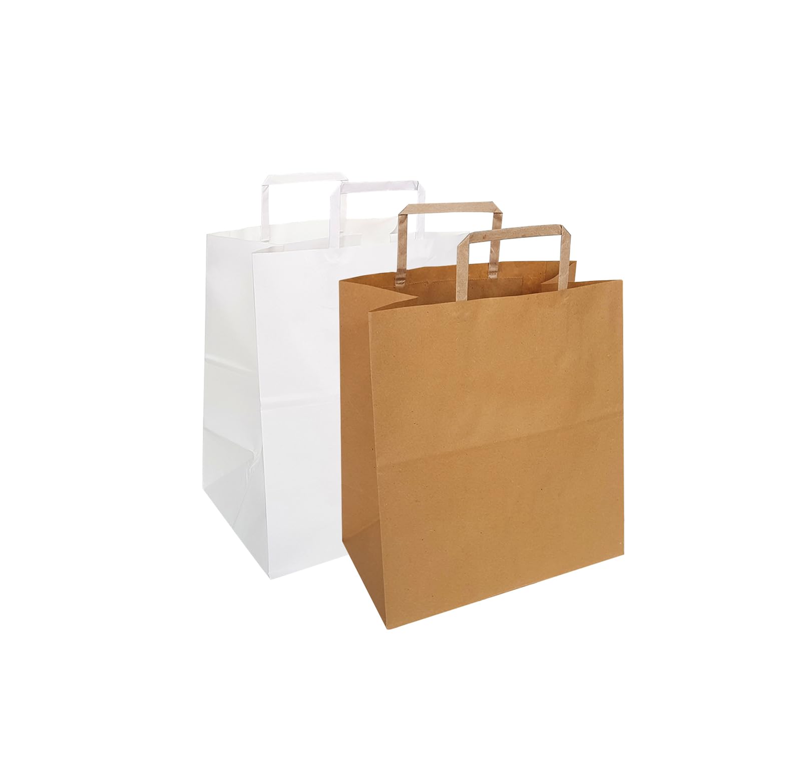 Imballaggi Point - Shoppers con maniglia piatta 22 x 29 soffietto 10 cm - bianco – Borse in Carta Ecologica da 80 g/m² – Soffietto Laterale. Ideali per Negozi, Boutique, Eventi e Fiere - Set da 400