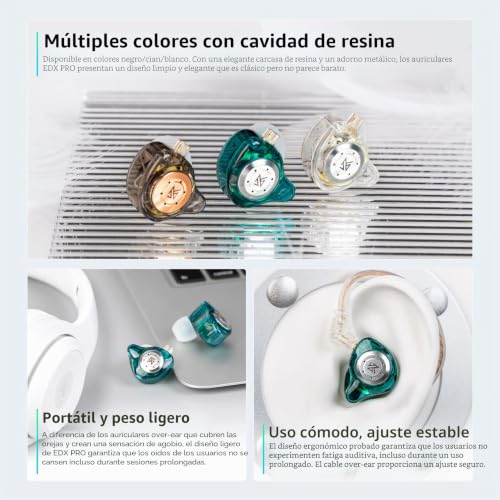 Miniatura 6 de Keephifi Kz Edx Pro Kz In Ear Monitor Auriculares In Ear Dual Dd Hifi Estéreo Sonido Escenario Auriculares Kz Con Cable Cancelación De Ruido Iem Para Músicos Cantantes Audiófilos Blanco,Sin Micró