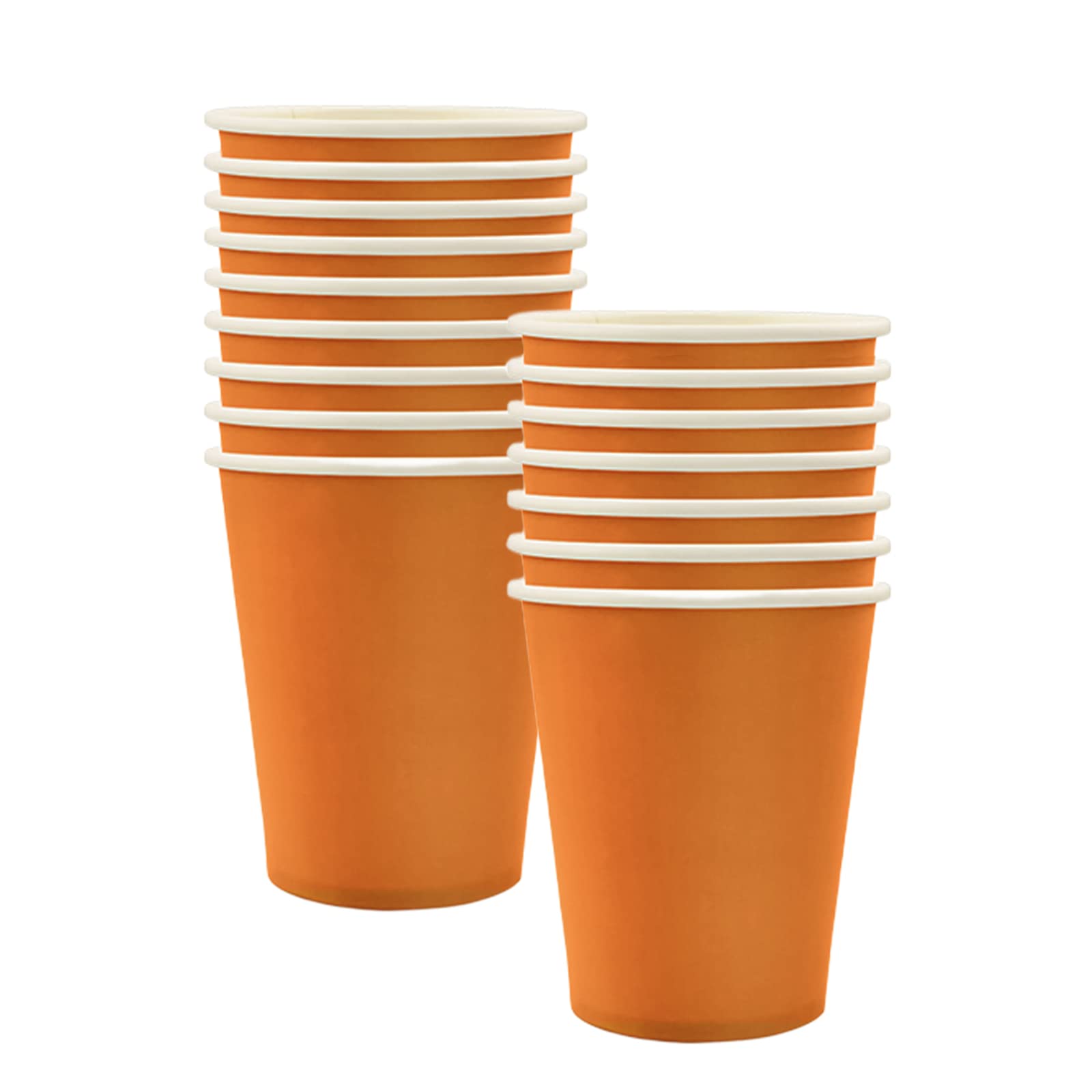 Mienocol 32pcs Orange Paper Cups,9oz Disposable Tableware Party Cups Solid Colour Paper Cups Party Drinking Cups for Birthday,Wedding,Picnic, BBQ,Bar,Restaurant and Party Supplies Table Decorations
