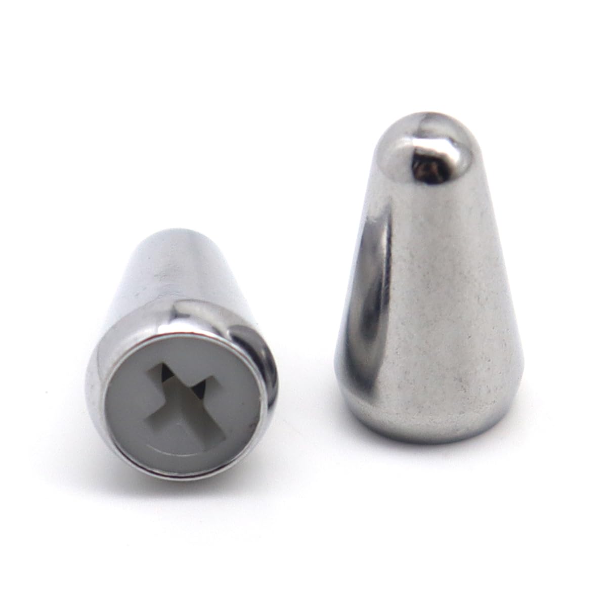 2pcs Guitar 5 Way Pickup Switch Tip Metal Switch Cap Switch Knob for Strat Tele Guitar(Chrome)