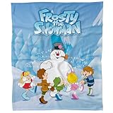 LOGOVISION Frosty The Snowman Blanket, 50' x 60', Frosty and Kids, Fleece Blanket