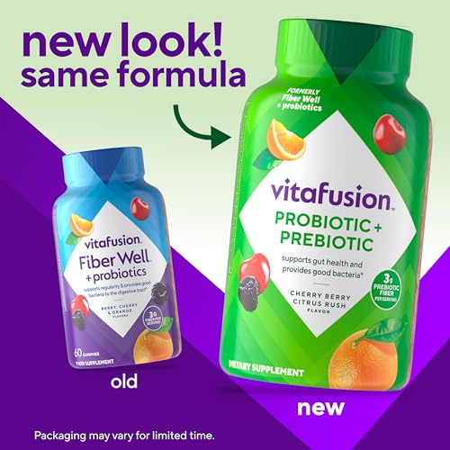 Vitafusion FiberWell + Probiotic Gummies | 3g Fiber | 60 Gummy Vitamins | With Chicory Root Prebiotic | Fruit Flavor | GLP-1 Friendly | Digestive Gut Health & Regularity | For Adult Women & Men - image 2