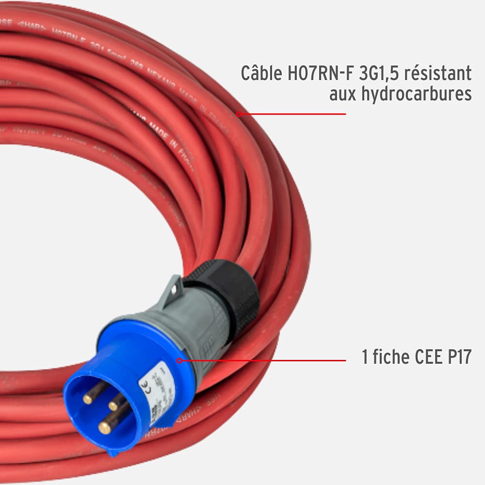 Brennenstuhl - Extensor eléctrico para autocaravanas, Barcos, Tiendas ambulantes (15 m H07RN-F 3G1,5, Exterior), Fabricado en Francia