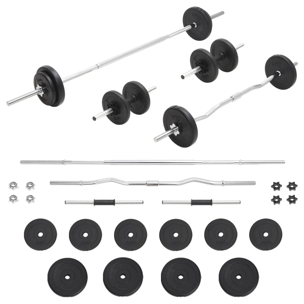 Amazon.co.jp: vidaXL バーベル＆ダンベルセット 30kg, フリー