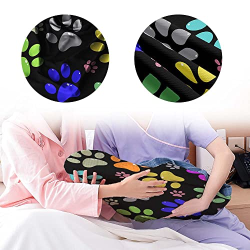 Image of Rainbow Dog Paw Newborn Swaddle Blankets Beanie Hat Sets,Newborn Receiving Blanket for Boy Girl,Swaddle Sack Shower Infant Gift, One Size
