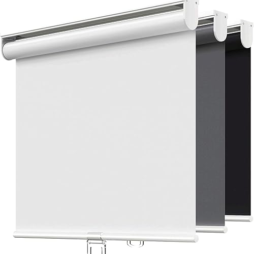 Miniatura 32 de Persianas Enrollables Inalámbricas Opacas para Ventanas que Oscurecen la Habitación con Sistema de Resorte, Protección UV, Persianas de Ventana y