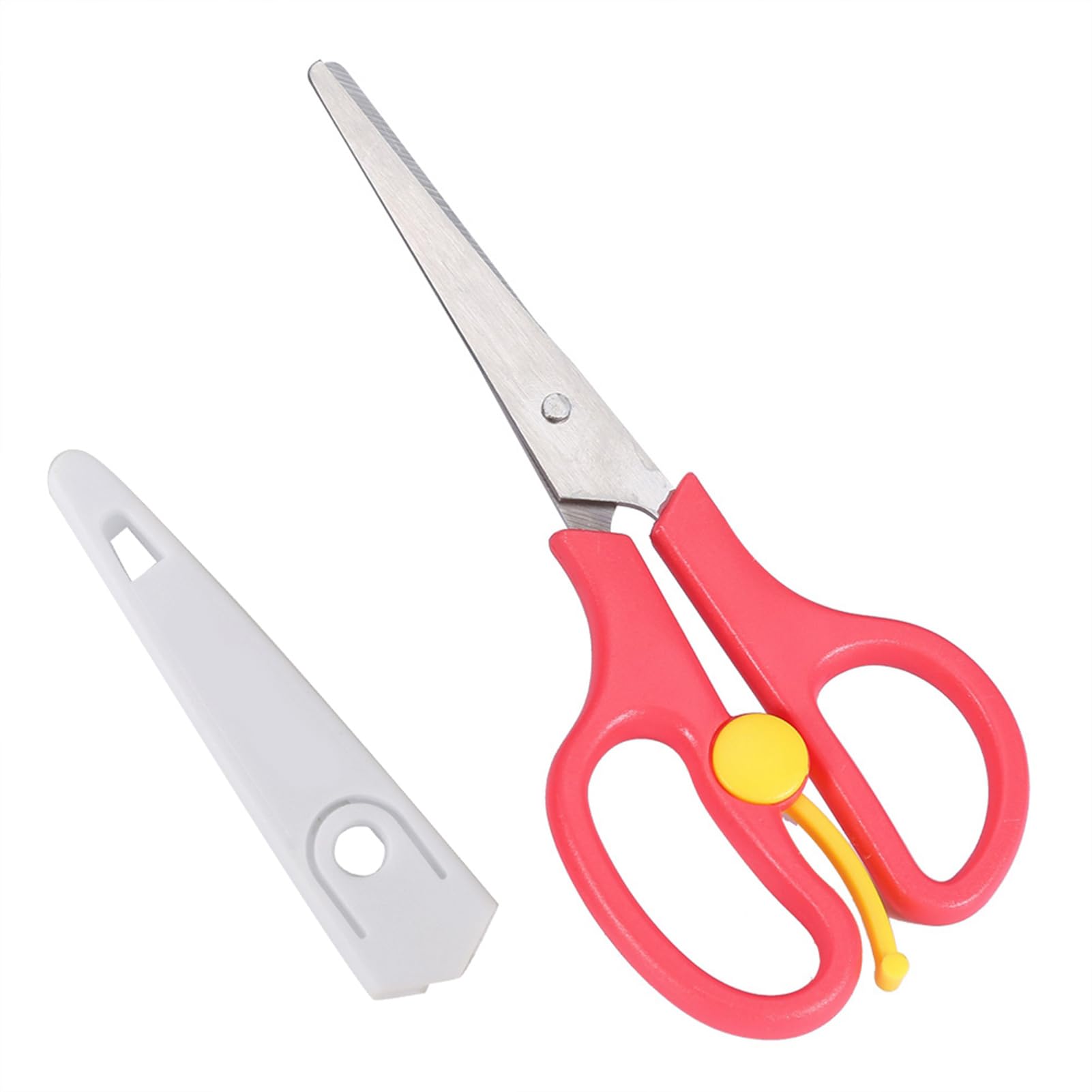 High Hardness Ceramic Kitchen Scissors, Rustproof Portable Food Shears for Meat, Noodles, and Vegetables with Special Scabbard (Red)