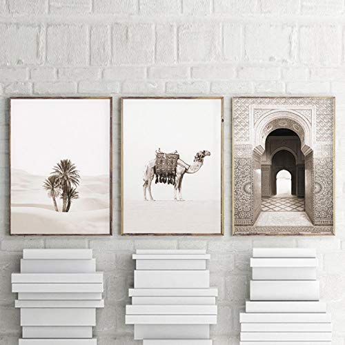 Peinture toile désert Maroc de style nordique pour déco maison bohème