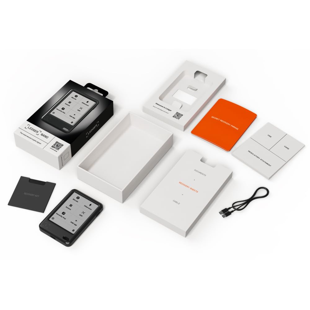 Ledger Nano Gen5 - Le Signer Crypto à écran Tactile, idéal pour débuter - Achetez et échangez des Actifs numériques en Toute sécurité Via l’app Ledger Wallet | Noir, facile à utiliser, personnalisable, écran tactile de 7,1 cm avec sauvegarde privée et pro