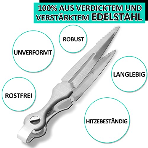 DFESKAH Shisha Zangen Set 2 Stück, silberne Kohle Zange aus Edelstahl, Tabakzange mit Lochstecher, Hookah Wasserpfeife… – Bild 3
