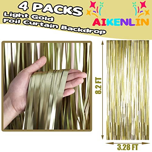 4 Pack Cortina de Flecos Foil Dorado 3.2Ft x 8.2Ft miniatura 2
