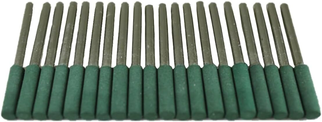 TMAX 20 pc 4.5 mm (3/16 Inch) Cylinder Rubber Rotary Tool Polishing Burr with 3 mm (1/8 Inch) Shank for Dremel Rotary Tools