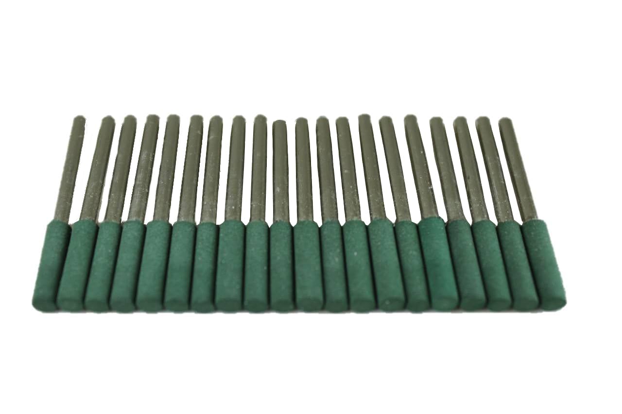 TMAX 20 pc 4.5 mm (3/16 Inch) Cylinder Rubber Rotary Tool Polishing Burr with 3 mm (1/8 Inch) Shank for Dremel Rotary Tools