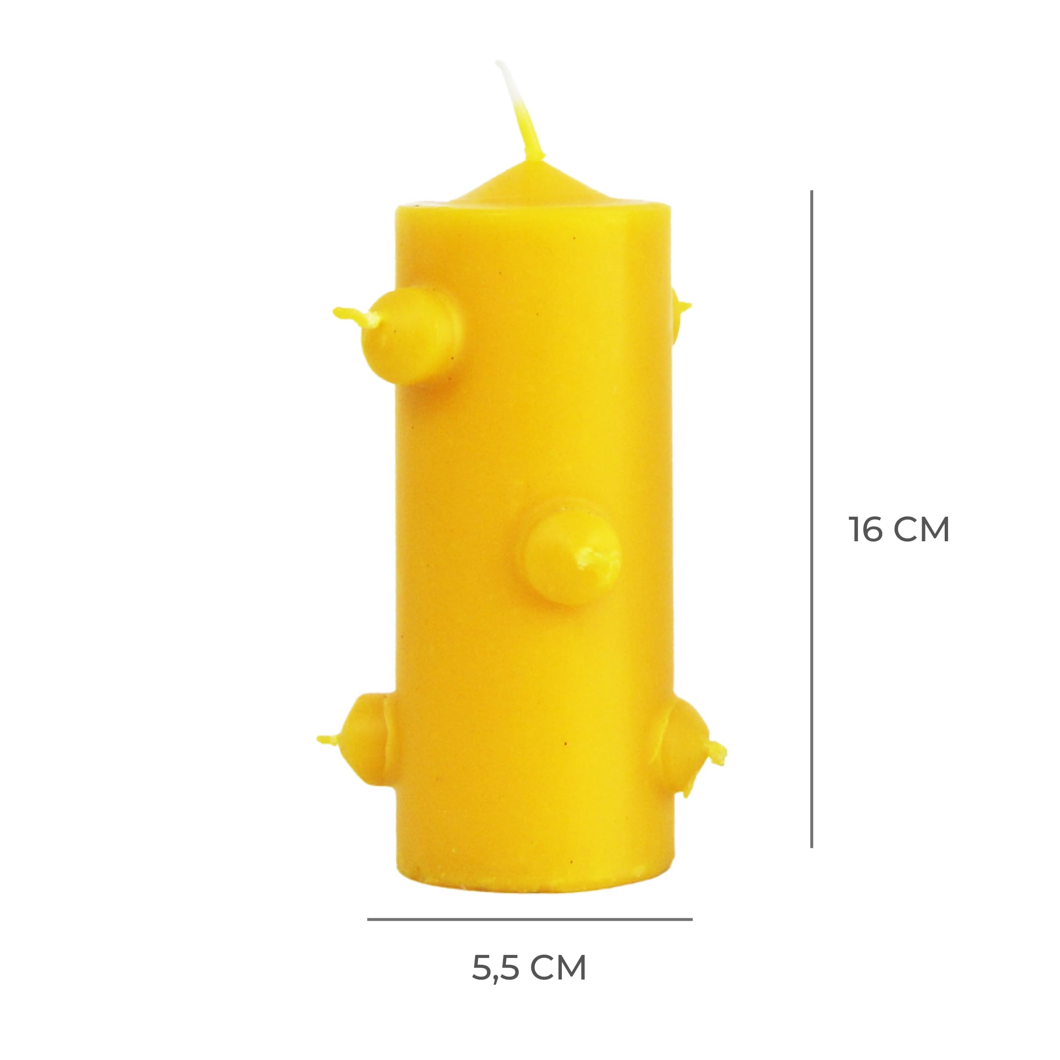 VELAS MARIANO Schwarze Kerze mit 7 Dochten, 16 cm hoch x 5,5 cm breit, für Reinigungsrouten (gelb)
