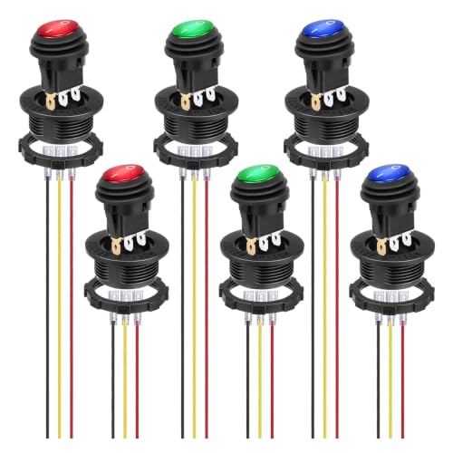 BFXM Round Rocker Switch, Toggle Switch 12V, On Off Switch, SPST 3 Pin