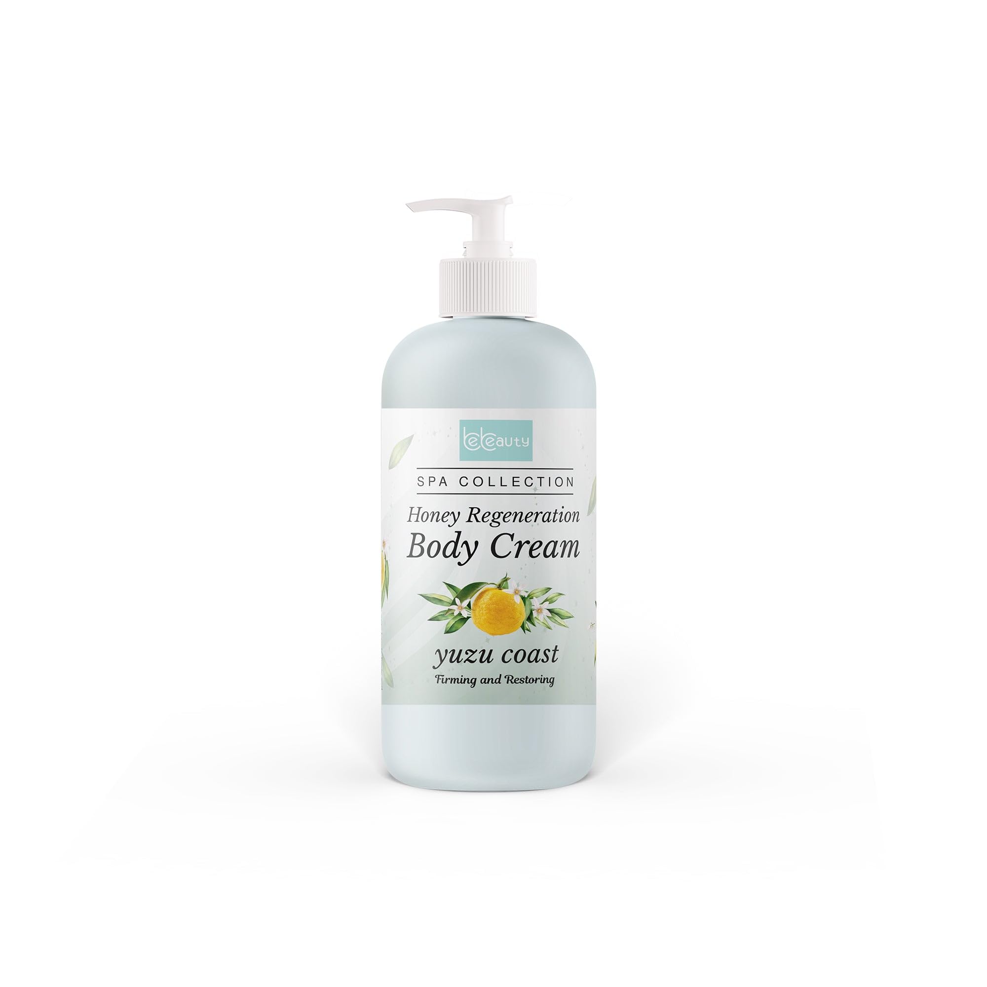 BeBeauty Yuzu Coast Honey Body Cream Deep Moisturizing Skin Revitalizing Lotion with Citrus Floral Scent 16 oz