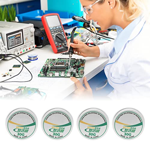 Image of Soldering Iron Tip Resurrection Paste 4Pcs Soldering Tip Refresher Paste Tin Powder Resurrection Paste for Oxide Solder Iron 8g Tips (30g)
