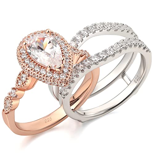 Image of Newshe Jewellery Wedding Rings for Women Bridal Sets Engagement Ring