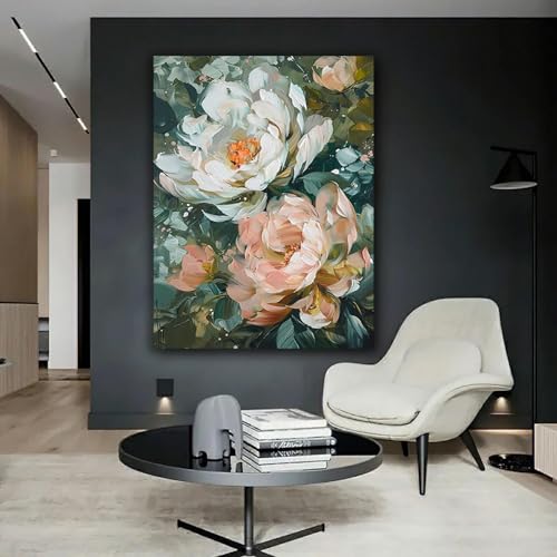 Tableau fleurs 40x60cm encadré pour salon et restaurant GFDJKHT - 4