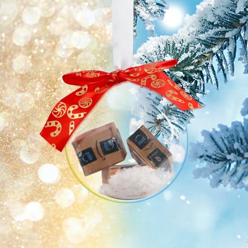 2025 Funny Christmas Ornaments Ball, Mini Amazon Ornament with Packages,