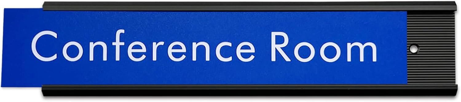 10 Pack 2” x 10” Aluminum Name Plate Holders for Door or Wall, Office Wall Mount Name Plate Holder with Textured Design and Double Sided Tape, for Office, Business, Meeting Room (Black) - Image 3