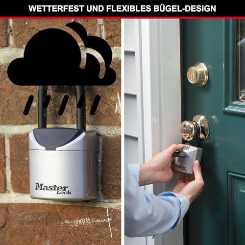 Master Lock Mini Schlüsseltresor, mit Bügel, 13.5 x 7 x 3.2 cm, Schlüsselsafe – Ansicht 5