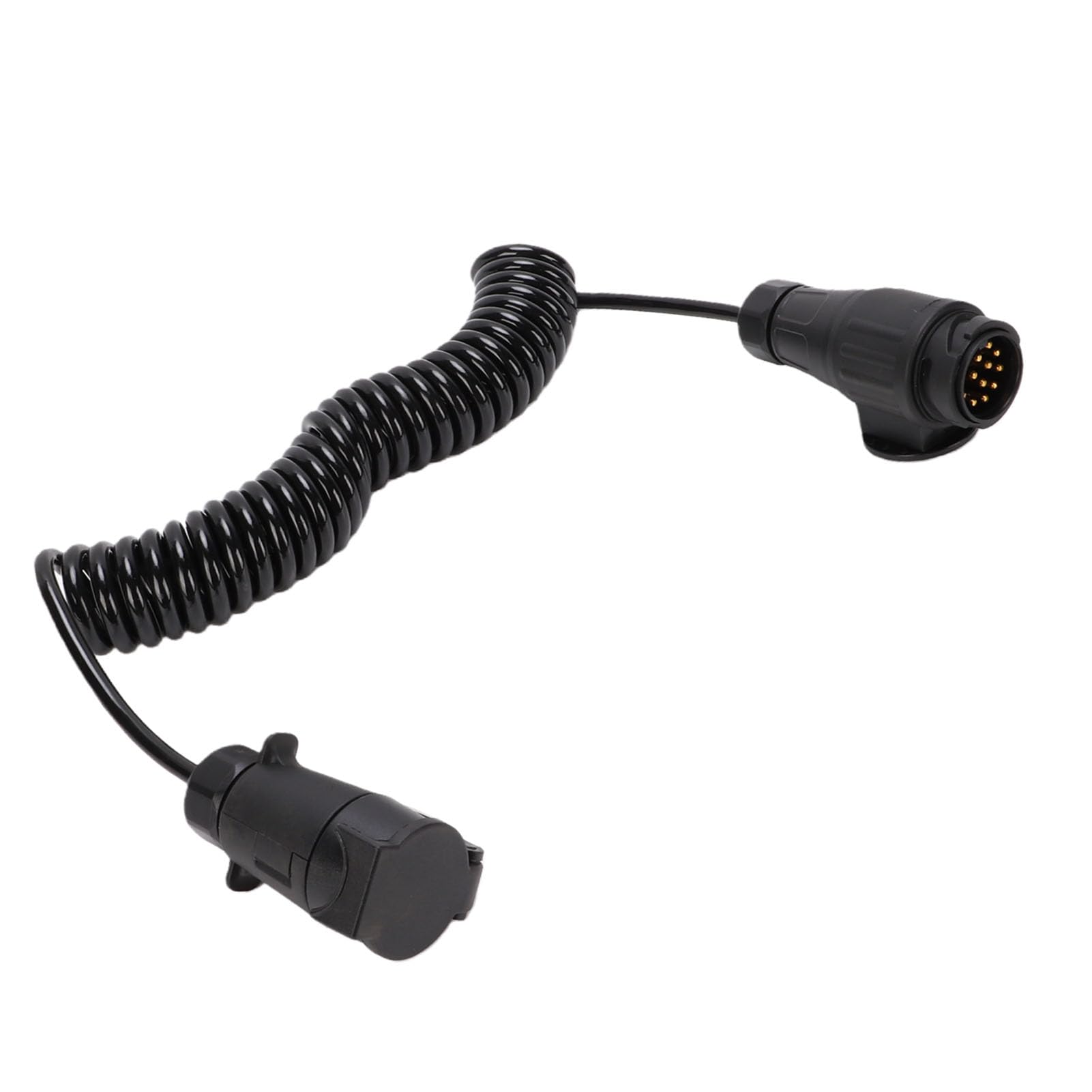 13-poliger Stecker auf 7-polige Steckdose, Anhänger-Verkabelungsadapter, 9,84 Fuß Langes Spiralverlängerungskabel, Robuster Universalstecker mit Plug & Play, Ideal für Wohnmobile, Anhänger und