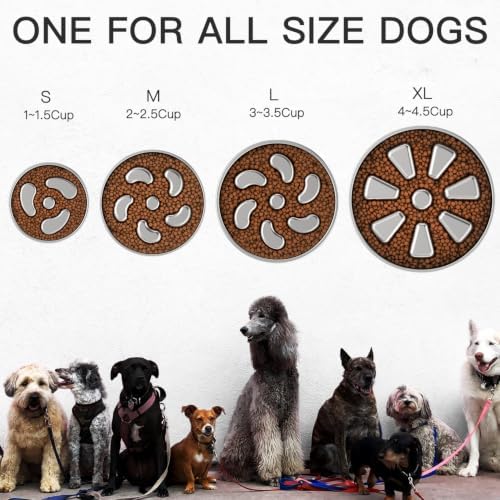 Feedoo Slow Feeder Dog Bowl 4-Cup, Double-Wall Stainless Steel, 1-Pack - 1