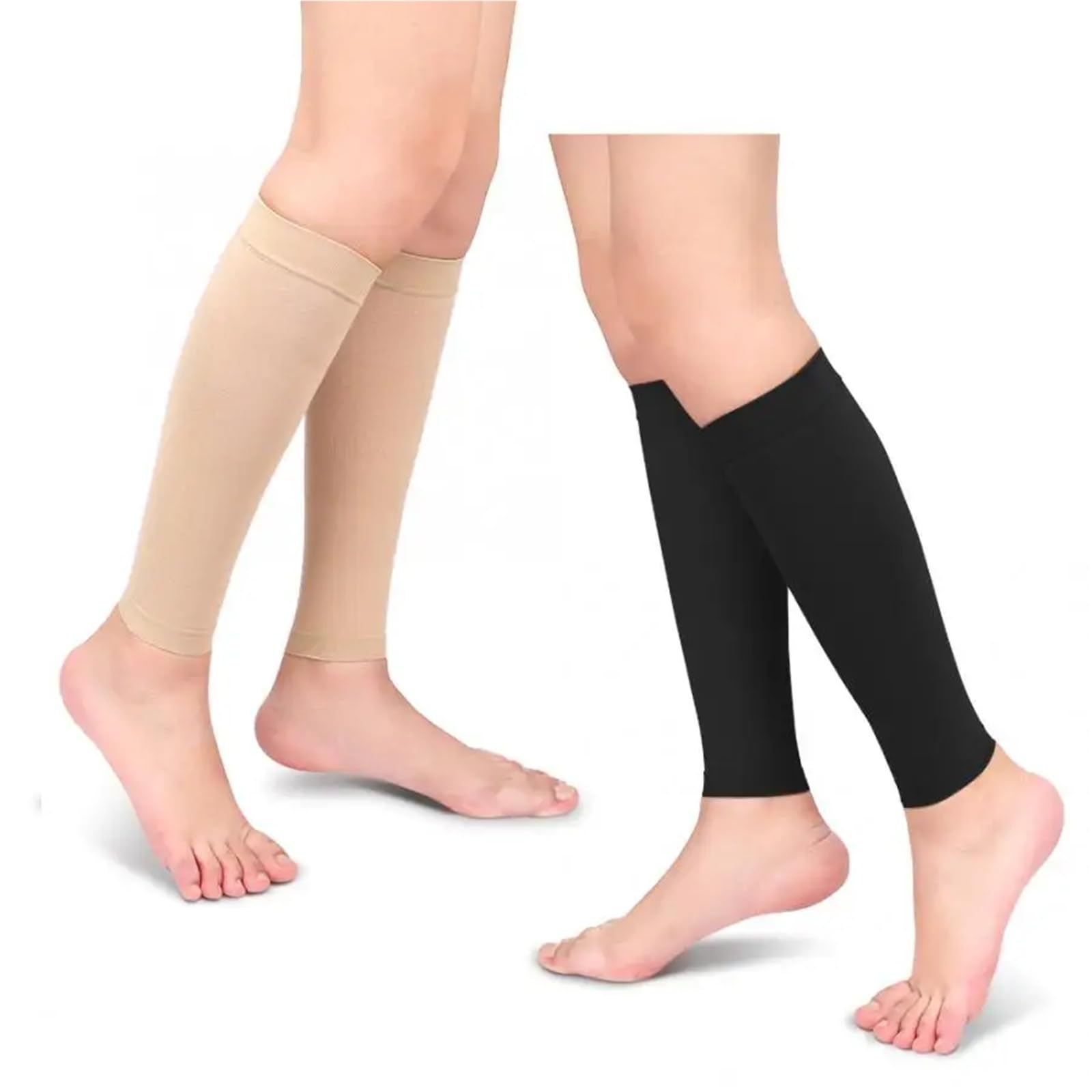 Rodillera Compresion Calcetines elásticos de compresión for correr, con elástico dos etapas en la funda pantorrilla for venas varicosas