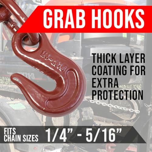 Image of BOXER 10 Pack Heavy Duty Ratchet Chain Load Binder with Forged Grab Hooks, inch - 5 /16 inch - Chain Binder Tie Down - 2,600lbs WLL