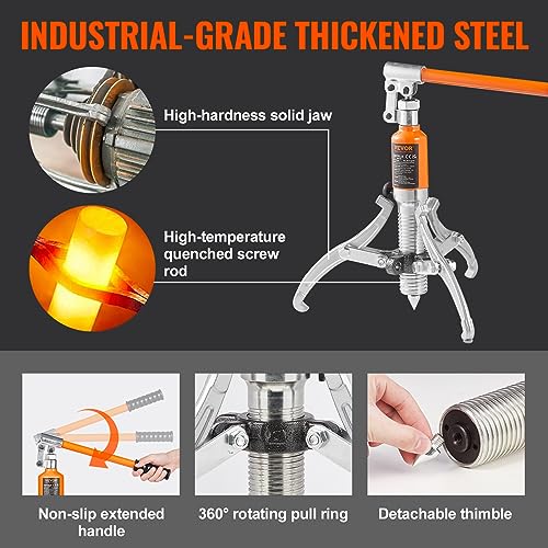 image for VEVOR Hydraulic Gear Puller, 5 Ton Max Capacity Wheel Bearing Pulling 