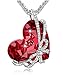 QOF ''Red Heart of the Ocean Bowtie Pendant Christmas Necklace with SWAROVSKI Crystal