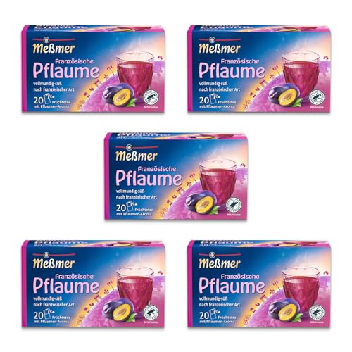 Meßmer Ländertee Französische Pflaume | Vorteilspack 5x20 Teebeutel | Früchtetee mit Pflaumen-Aroma | vollmundig-süß